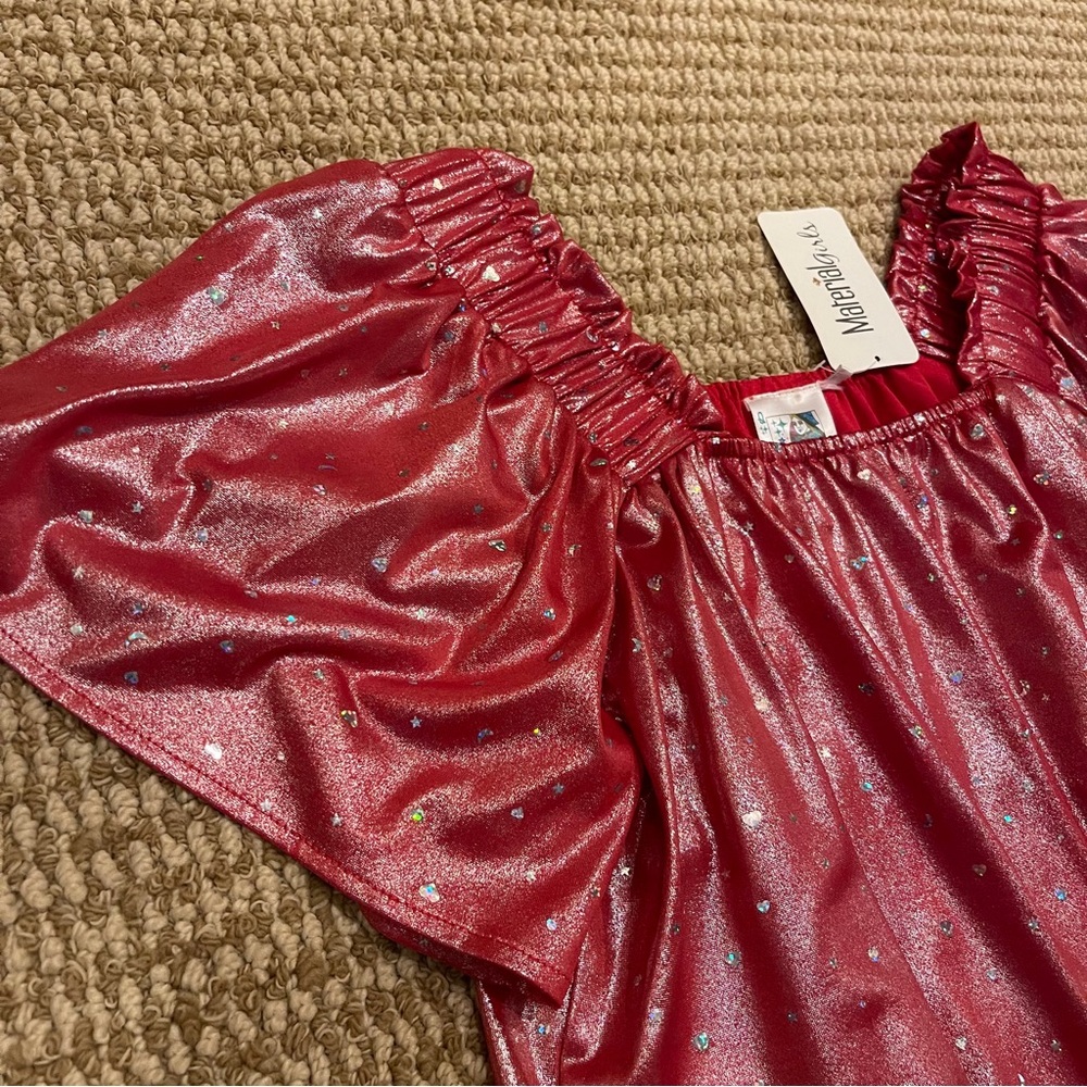 Queen of Sparkles Red Hearts Swing Shorts and Top Set Small NWT - Picture 6 of 10